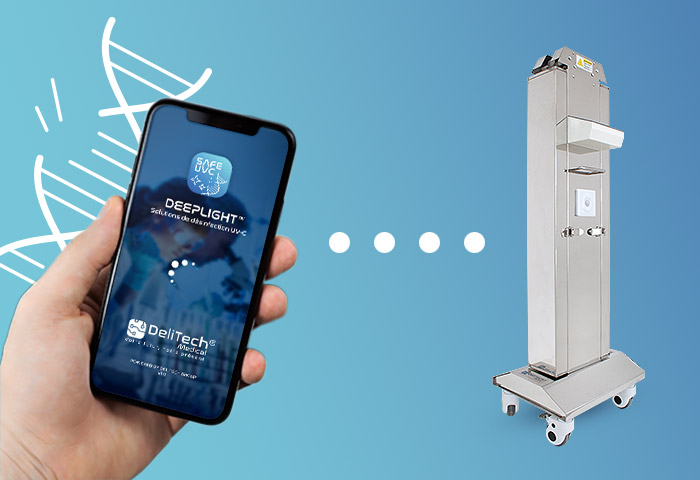 L'application "SAFE UVC" permet de contrôler le robot UV-C DEEPLIGHT