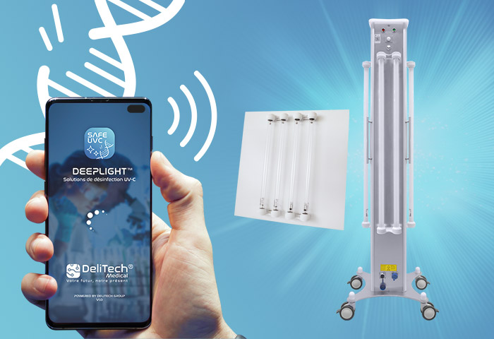 L'application "SAFE UVC" permet de contrôler le dispositif UV-C DEEPLIGHT®